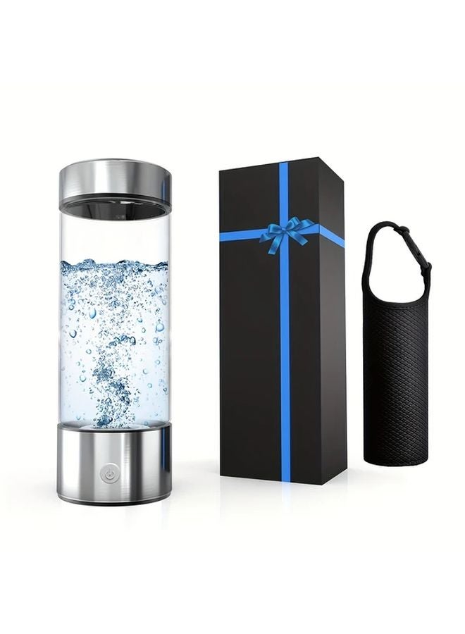 Enhanced Hydrogen Water Bottle With Silvery Vacuum Glass Cup Sleeve Gift Set - Image 1